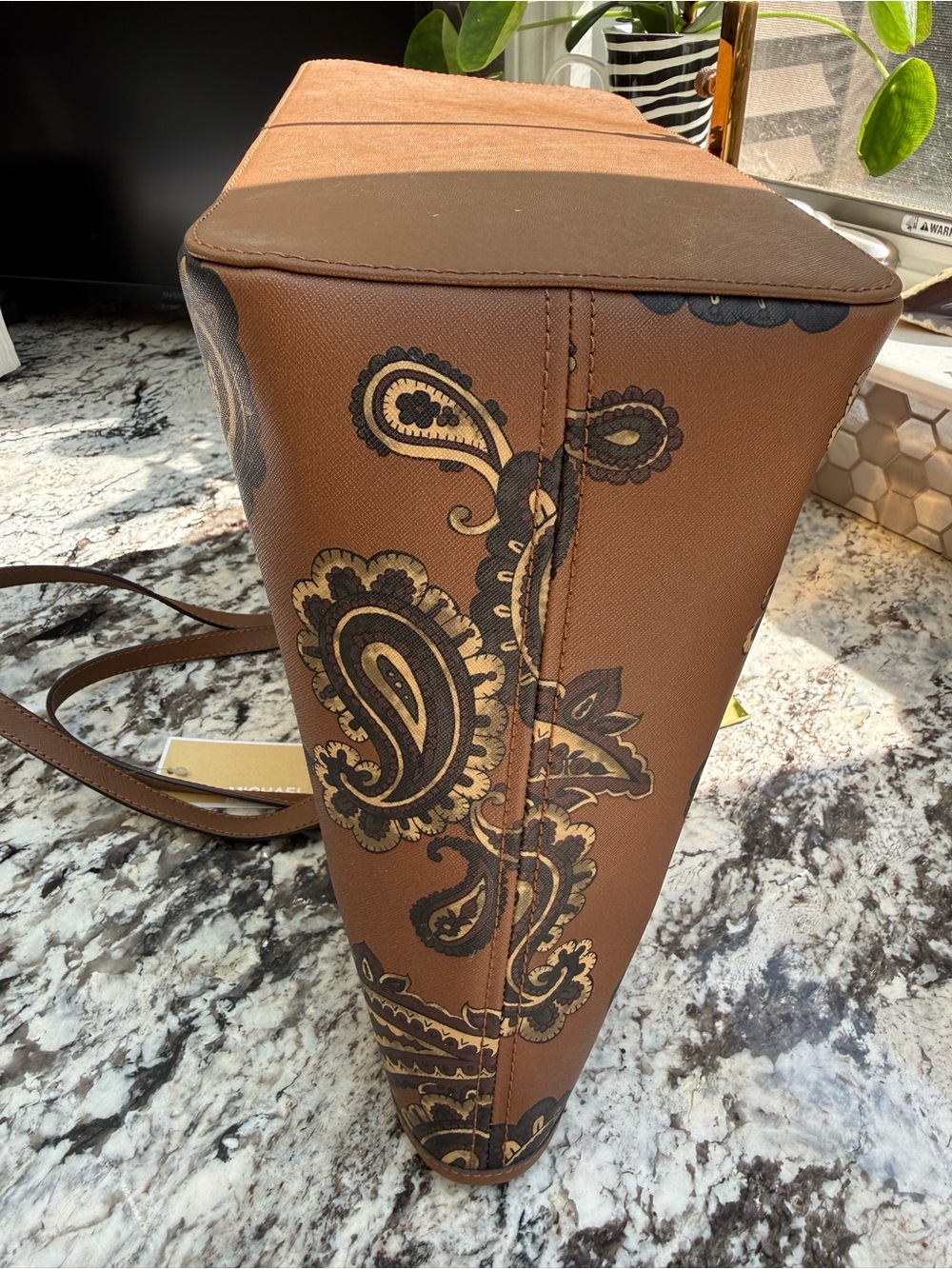 Michael Kors Brown Paisley Tote Bag - Picture 5 of 7